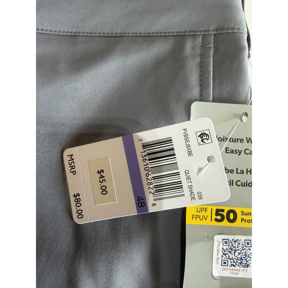 NWT Mens PGA Tour Active Gripper Waistband Gray Golf Shorts Size 48 - Picture 4 of 8